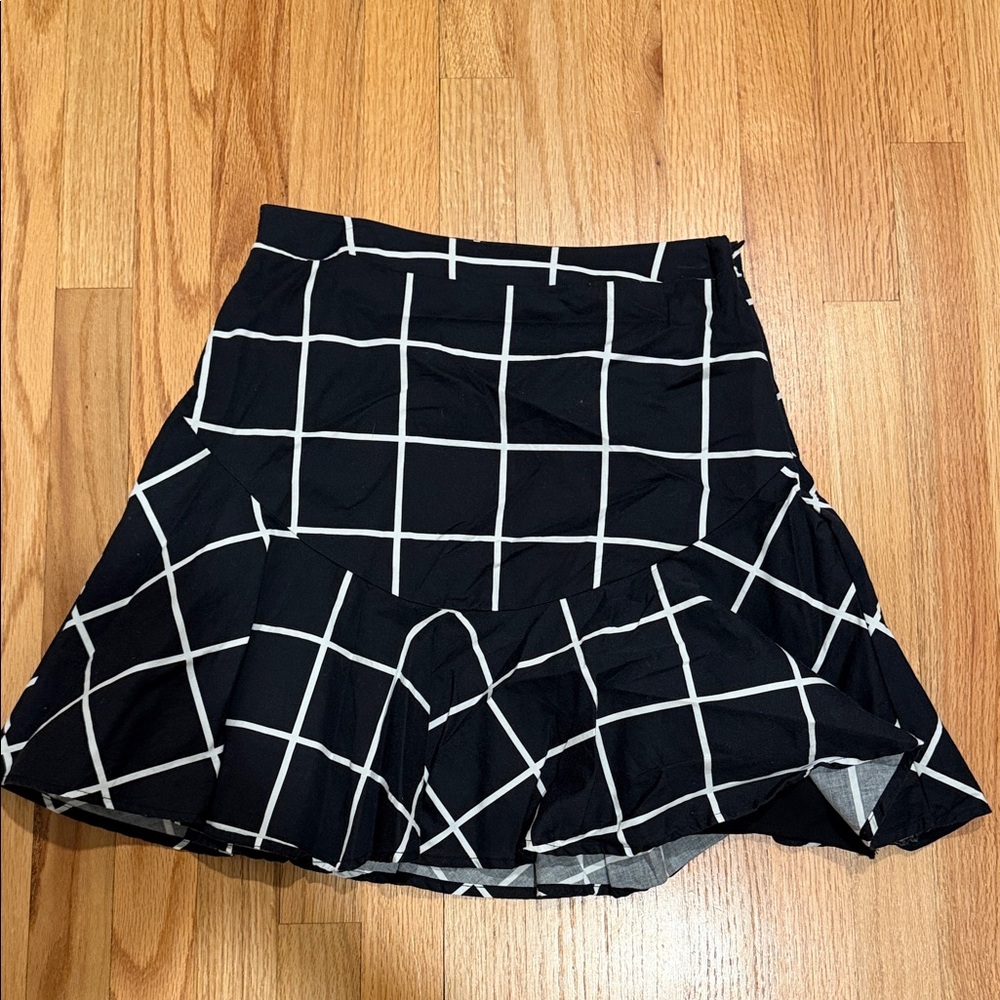 Ro & De Black and White Grid Skirt
